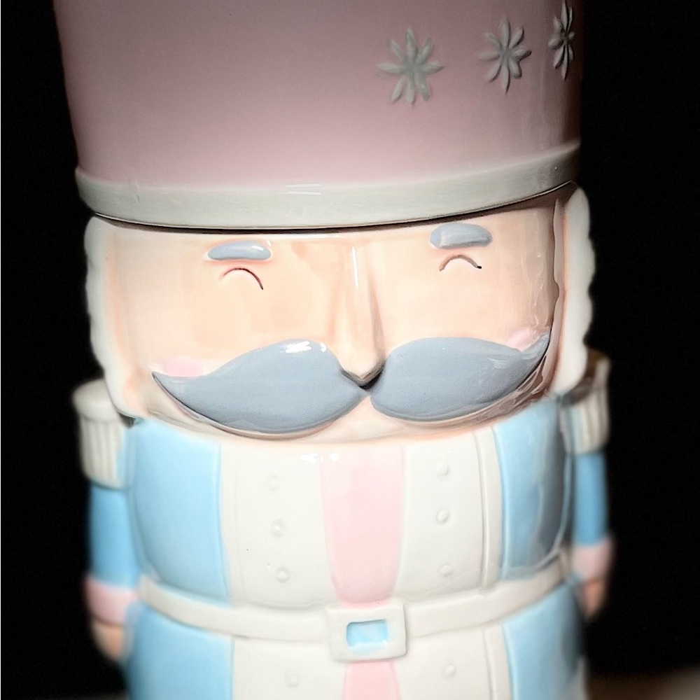 Holly & Joy Pastel Nutcracker Cookie Jar
